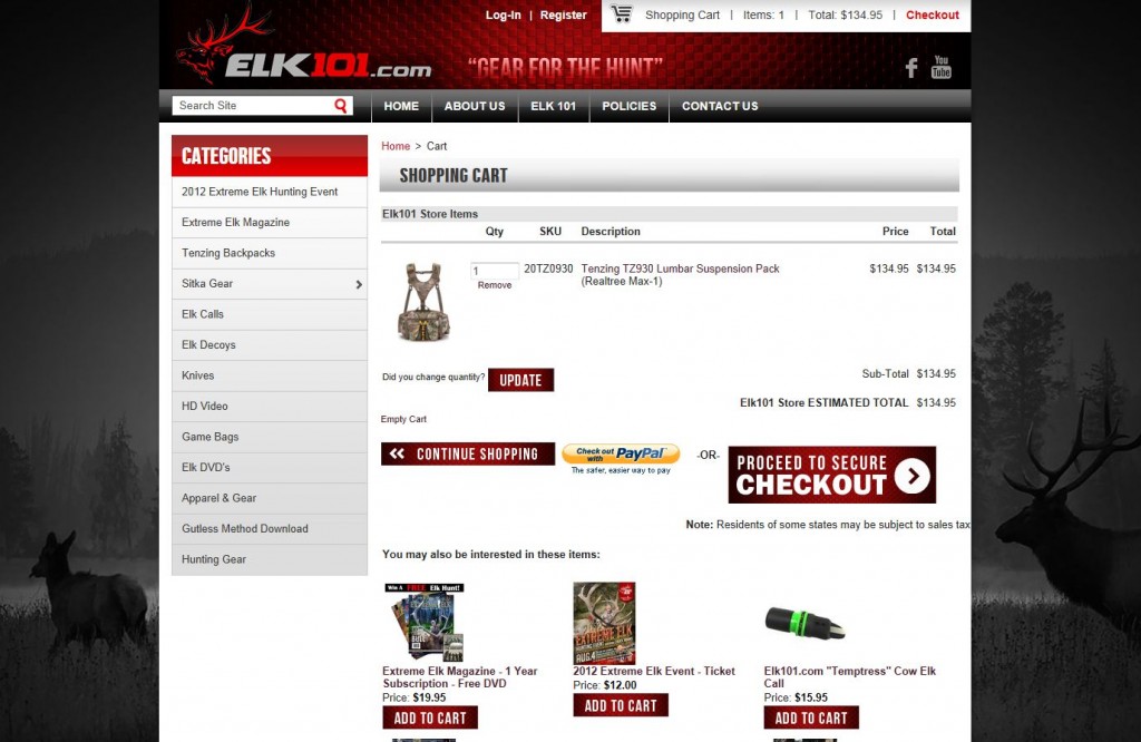 Elk 101 Store checkout